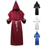 Hooded Robe Cloak Long Cape Cosplay Costume Adult Unisex for Vampire