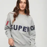 在飛比找Yahoo奇摩購物中心優惠-SUPERDRY 女裝 大學T 長袖上衣 圓領套頭衫 Sup