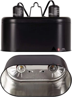 Reptile Heat Lamp Fixture Deep Dome Dual Lamp 2 switch Fixture UVA UVB Light
