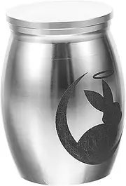 Rabbit Urn Hamster Parrot Ashes Cremation Pet Cremation Pet Ashes Holder Pet Ashes Necklace Cat Ashes Mini Urn Container Bunny Urns for Human Ashes Dog Urns Stainless Steel Silver