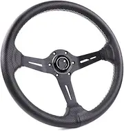 350mm Perforated Leather Drift Sport Steering Wheel NRG HKB D1 SPEC hub