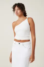 [Cotton On Women] Cotton On Women - Phoebe Twist One Shoulder Top - Porcelain L PORCELAIN