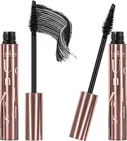 Unidollss Tubing Mascara Volume and Length Black Mascara Lengthening Long Lasting All Day, No Smudging, No Clumping, Washable Voluminous, Gluten-free Safe for Sensitive Eyes, 2 Pack