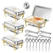 Chafing Dishes, 8 Qt High Grade Buffet Set, Full Size Pan, Rolled-Edge Design