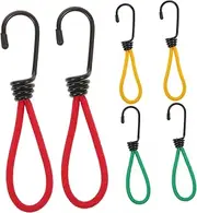 YARNOW 6pcs Elastic Camping Tent Fixed Hooks Durable Bundling Rope with Hook for Outdoor Activities for Traveling Kayaking Biking Hunting