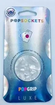 Popsockets Premium Luxe Acetate Pearl White Swappable Top Pop Socket PopGrip