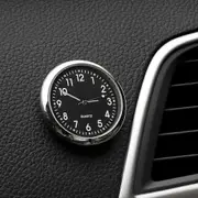 Mini Luminous Car Clock Automobiles Internal Stick-On Digital Watch Auto Quartz Clock 40mm Motorcycle Clock Car Ornament black