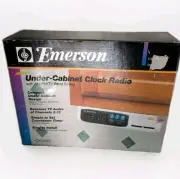 Vtg NEW Emerson Model CK5935C Under Cabinet Space Saver AM-FM Radio Clock