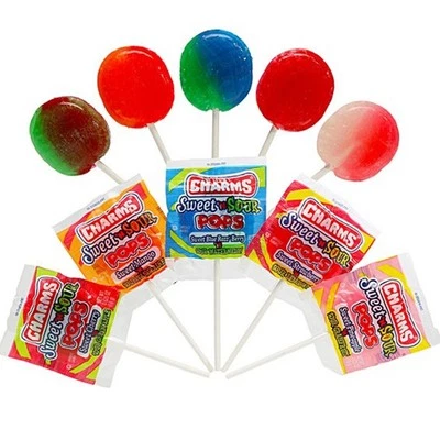 28 Pieces Sweet N Sour Pops Charms Lollipops Sucker Party Favors Candy Lollypop
