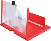 COHEALI Creative Screen Magnifier for Mobile Phones Radiation Amplifier Stand Holder Enlarges Screen for Movies Reading Portable Design Red