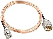 TOP-VIGOR RG316 Coaxial Cable 6Ft/1.83M UHF/PL259 Male to BNC Male, 50 Ohm Low Loss Coax Cable for HAM & CB Radio, Antenna Analyzer, Security CCTV Camera