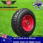 Pneumatic Wheelbarrow Wheel 16" 6.50/6.00-8 BORE 25.4 mm Wheels Trolley Cart