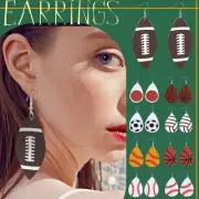 Football Basketball Volleyball Double Sided Printing Leather Earrings Women's