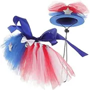 GANAZONO 1Set Independence Day Pet Costume Set Dog Patriotic Hat Mesh Tutu Skirt for Dogs for Celebrating National Pride at Pet Parties and Gatherings