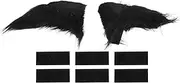 X AUTOHAUX Motorcycle Helmet Accessories Decoration Nekomimi Ears for Motorcycle Bicycle Skiing Helmets Black Plush Stickers 1 Set