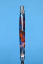 "Volcano Lake" Blade Button Click Ballpoint Pen in Durable Nickel Finish