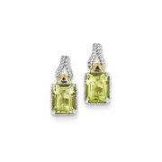 Sterling Silver w/ Flash Gold-plate Accent Lemon Quartz Earrings