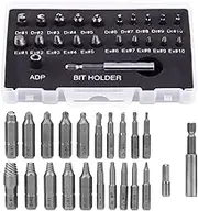 Yakamoz Quick Release 1/4" Hex Shank Damaged Screw Extractor Drill Bit Kit Broken Bolt Extractor Stripped Screw Remover Set with Magnetic Extension Bit Holder and Socket Adapter - 22 in 1
