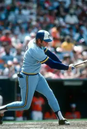 Don Money Milwaukee Brewers bats against the Baltimore Orioles an - Old Photo 1