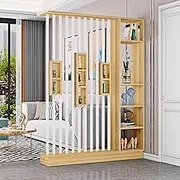 Wall Room Divider, Wood Room Divider, Wall Screen Room Divider, Modern Wall Room Divider with Shelf Display Stand, Entry Hall Storage Rack, Room Separator Screen(Natural L 140cm/55.1in)