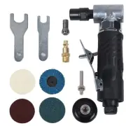 Angle Air Die Grinder 1/4 inch with 4 pcs 2" Roll Lock Sanding Discs, 90 Degr...