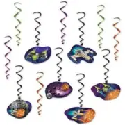 Space Ship Hanging Whirls 12 Pack 17" to 32" System Foil Spaceship Decoration