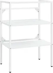 vidaXL Bathroom Washbasin Frame Toilet Organiser Home Wash Stand Console Sink Frame Vanity Unit Storage Shelf Rack Furniture White Iron
