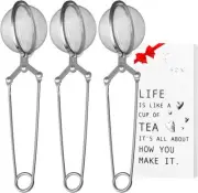 3 Pack Tea Infuser with Handle Tea Mesh Infuser Snap Ball Strainer Steep Loose