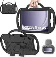[AVAWO] Kids Case for Samsung Galaxy Tab A9+/A9 Plus 11 Inch 2023 Case, with Strap, Shockproof Lightweight Handle Stand 2023 Model (SM-X210/X216/X218), Black