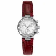 Accutron Women's Chamonix Diamond Chronograph Red Leather Watch