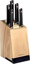 Kamati 79061 Avant-Garde Kitchen Chef Knife Knives Block Set with Tablet Holder Slide 6-Piece, Black