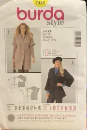 Burda Style 7428 Jacket Average Sewing Pattern Size 8-20