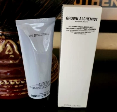 GROWN ALCHEMIST Polishing Facial Exfoliant Pink Grapefruit Extract 2.53 oz +GIFT