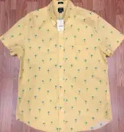 NEW! J.CREW SLIM FIT FLEX COTTON/SPANDEX SHIRT PALM TREE PRINT LARGE, L