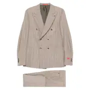 [Isaia] Isaia Pinstripe Double-breasted Suit 50 IT BROWN