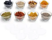 8 Pack Small Clear Glass Bowls With Lids Meal Prep Containers 625 Oz