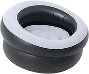 Inflatable Lounge Chair Air Sofa Single Seat Sofa Inflatable Couch Blow up Lounger Chair for Garden Patio Camping Lawn Travel, Gray Black