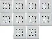 10X 2.1A Dual USB Wall Charger Socket Adapter Universial Power Outlet Panel Wite Switch