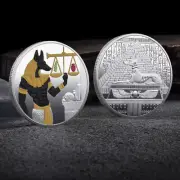 Egyptian god of death burial Anubis Silver Plated Coin Egypt Collectible Gift