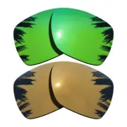 Green Mirrored&Bronze Gold Replacement Lenses for-Oakley Deviation Polarized