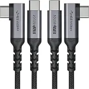 SUMPK USB C to USB C Cable 100W,[2-Pack 2m Right Angle] USB 3.1 Fast Charging Cord 90 Degree 20V/5A Type C PD Cable for iPhone 15/15 Plus/15 Pro/15 Pro Max/MacBook Pro 2022/iPad Pro 2022