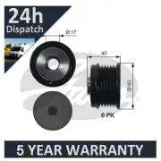 Gates Alternator Freewheel Clutch Pulley For Fiat Alfa Romeo Jeep New G6206