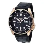 Seiko 5 Sports SBSA028 Black x Gold Automatic Mechanical Diver Men Watch New