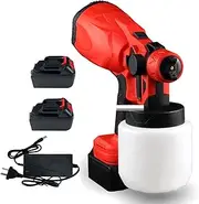 Handheld Cordless 850W High Power Electric Paint Sprayer, Electric Spray Gun with 4 Nozzles 700ml Paint Container Spray Gun Spraying with 2 Batteries
