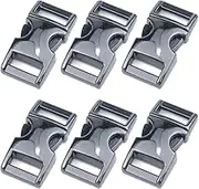 MY MIRONEY 6-Pack 3/8 Inch Metal Curved Buckle Gun Black Side Quick Release Buckles for DIY Craft Webbing Bracelets Backpack