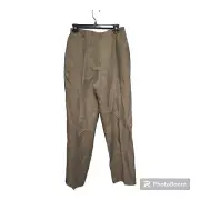 NWT Brooks Brothers Womens Linen Pants Flat Front Lined Brown Sz 10 Made In USA