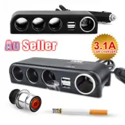 4 Way 12V 24V USB Charger Multi Socket Car Adapter Splitter Cigarette Lighter