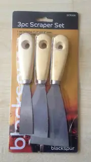 SET OF 3 PIECE SCRAPER ASSORTED 1" 2" 3" DIY PAINT WALLPAPER DECORATOR TOOL 1023