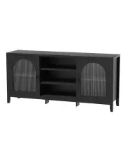 [Artiss] Buffet Sideboard Shelves Double Doors in Black