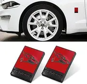 2PCS Red Painted Coyote Emblem Car Fender Side Rear Trunk Custom Sticker Badge Decal